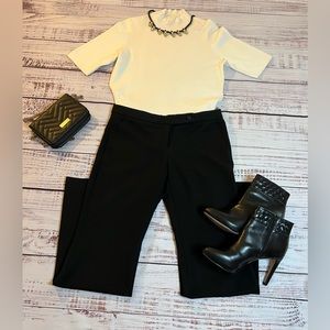 Ann Taylor mock neck knit top size large NWT white cream